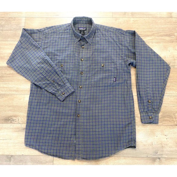 Patagonia Other - Patagonia Mens M Organic Cotten Gray Plaid Flannel Button Up Shirt